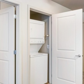 We've got your laundry sorted a closet with a washer and dryer